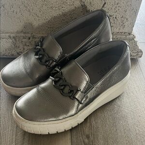 Silver Women's Chain Detail Sneakers